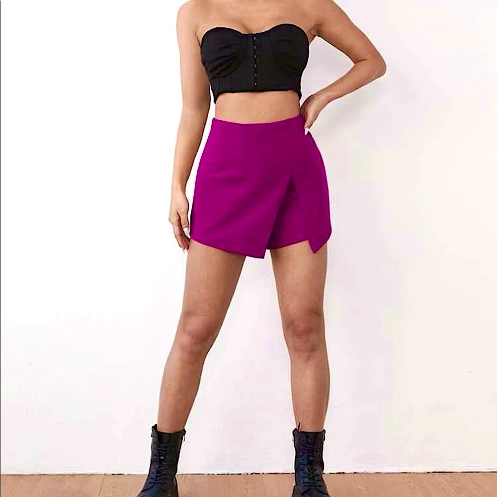 Royal Fuchsia Violet Split Skorts